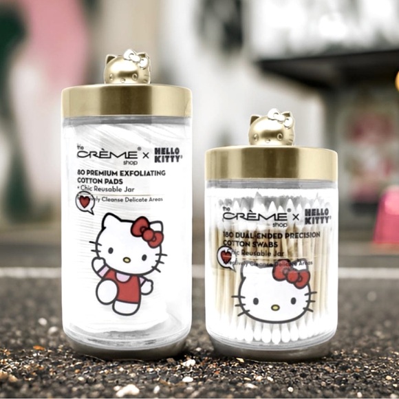 Hello Kitty Other - Hello Kitty Clearance Price is Firm! Cotton Swabs & Pads 2 Gold Lidded Jars